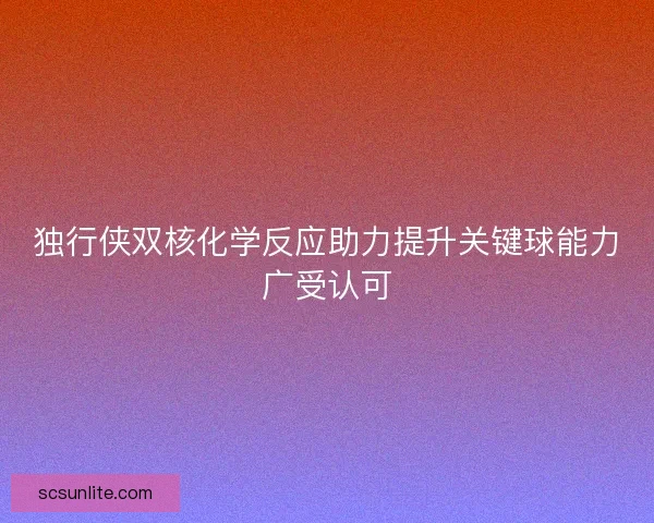 独行侠双核化学反应助力提升关键球能力广受认可 独行侠双核化学反应助力提升关键球能力广受认可