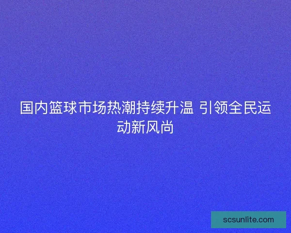 国内篮球市场热潮持续升温 引领全民运动新风尚 国内篮球市场热潮持续升温 引领全民运动新风尚
